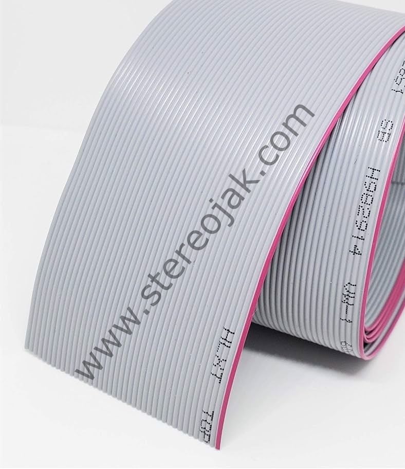 10 Pin Flat Kablo - 1 Metre - Pitch : 1.27MM - 30 AWG , Gri