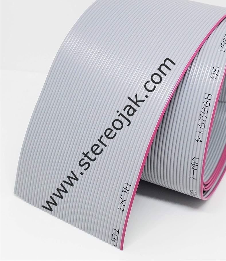 14 Pin Flat Kablo - 1 Metre - Pitch : 1.27MM - 30 AWG , Gri