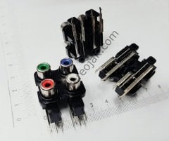 4'Lü RCA Şase , Kırmızı Beyaz Mavi Yeşil , 6 Pin