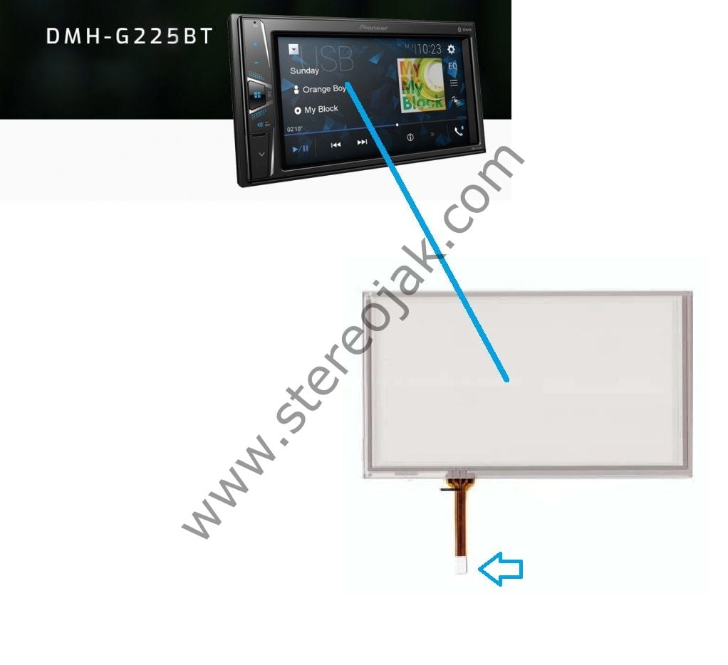 Pioneer DMH-G225BT dış  yüzey dokunmatik