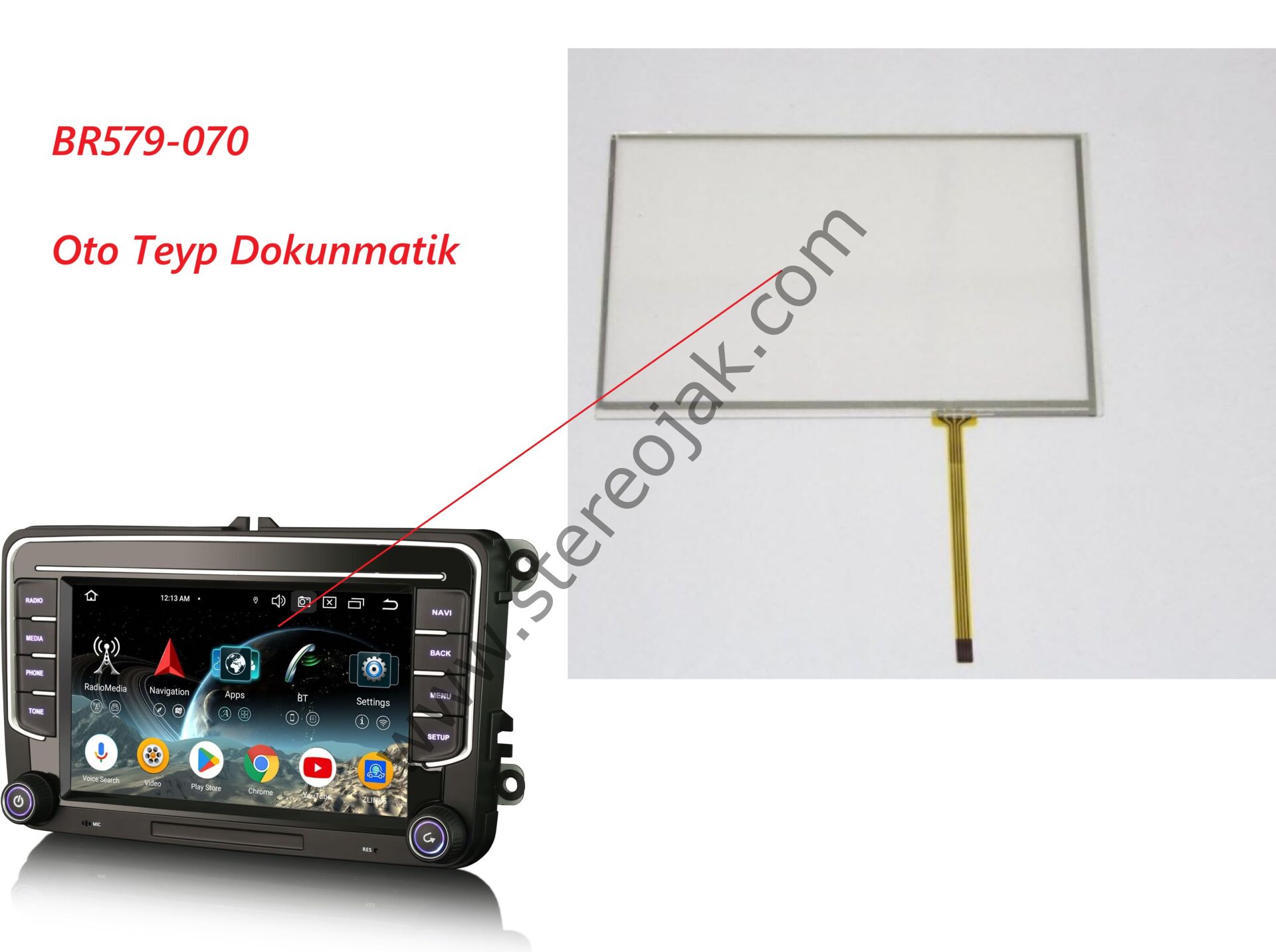 BR579-070    OTO  TEYP DOKUNMATİK   ( AVGO AVG S60 7300   DIŞ YÜZEY  DOKUNMATİK )