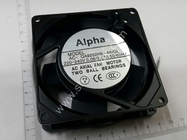 YÜKSEK KALİTE  92X92X25MM   ALPHA  ÇİFT RULMANLI KABLOLU  QA9252HB-AWGL  220V-240V 0.08A