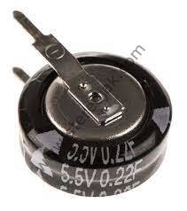 5.5V   0.22F      Panasonic 0.22F Supercapacitor EDLC -20 → +80% Tolerance SD Series 5.5V dc     ( Müzik Seti Hafıza Pili )
