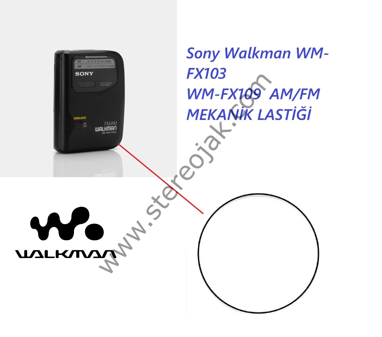 Sony Walkman WM-FX103  WM-FX109   UYUMLU MEKANİK LASTİK