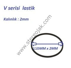 VİDEO LASTİK Çap  110 MM X 2MM X 2MM  ( İkiye Katlı Ölçü  160 MM  )