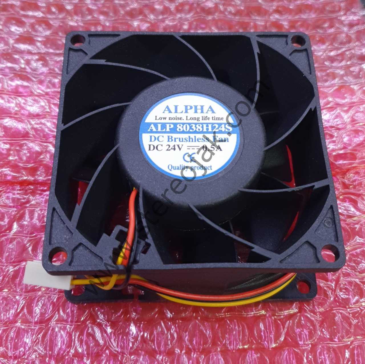 DC24V  050AMP  8X8X3.8CM  3 KABLO  ALPHA   ALP8038H24S   FAN