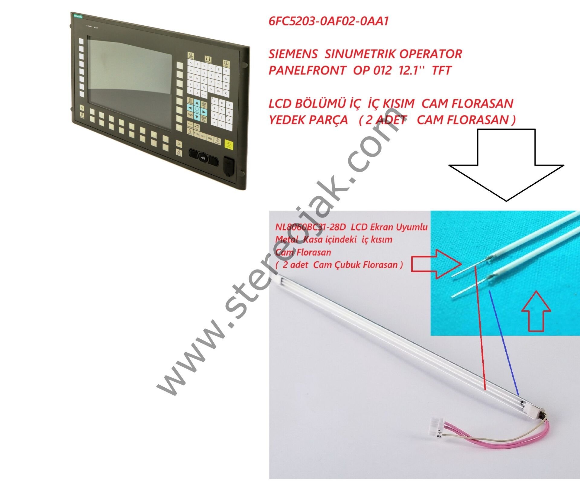 6FC5203-0AF02-0AA1     SIEMENS   12.1   INCH     SINUMETRIK OPERATOR   PANELFRONT  OP 012  ( 12.1''  TFT )    LCD BÖLÜMÜ İÇ  İÇ KISIM  CAM FLORASAN YEDEK PARÇA   ( 2 ADET   CAM FLORASAN )