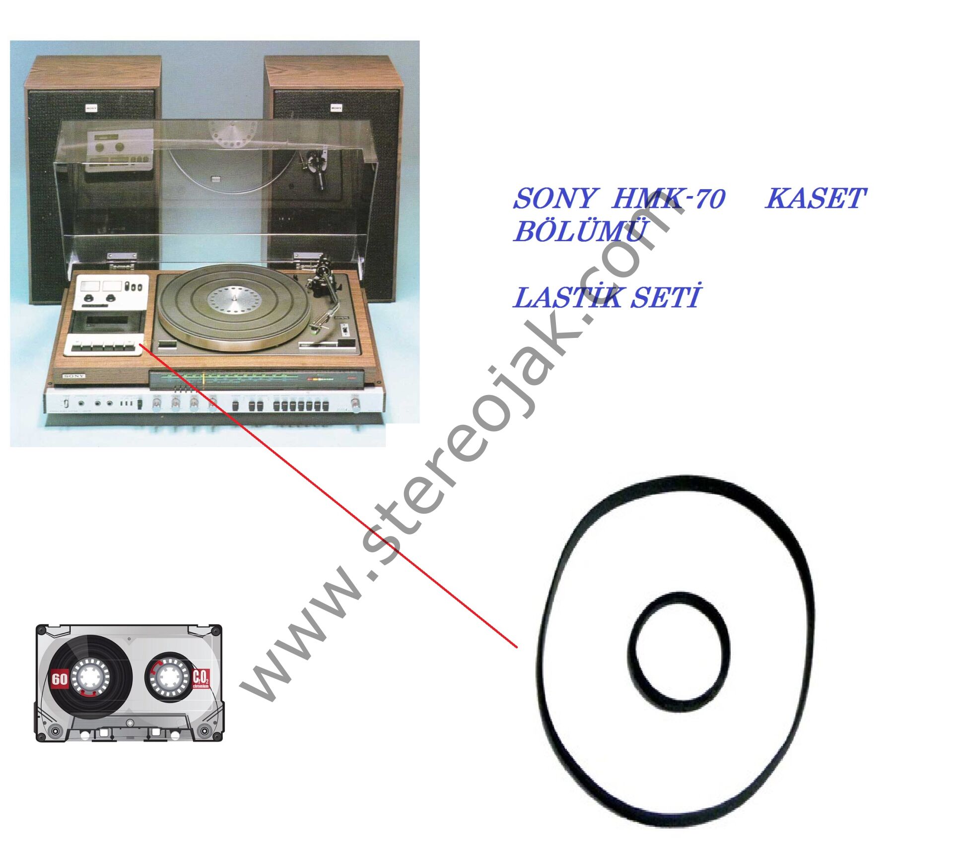 SONY HMK-70     KASET BÖLÜMÜ  LASTİK SETİ   ( HMK70 )