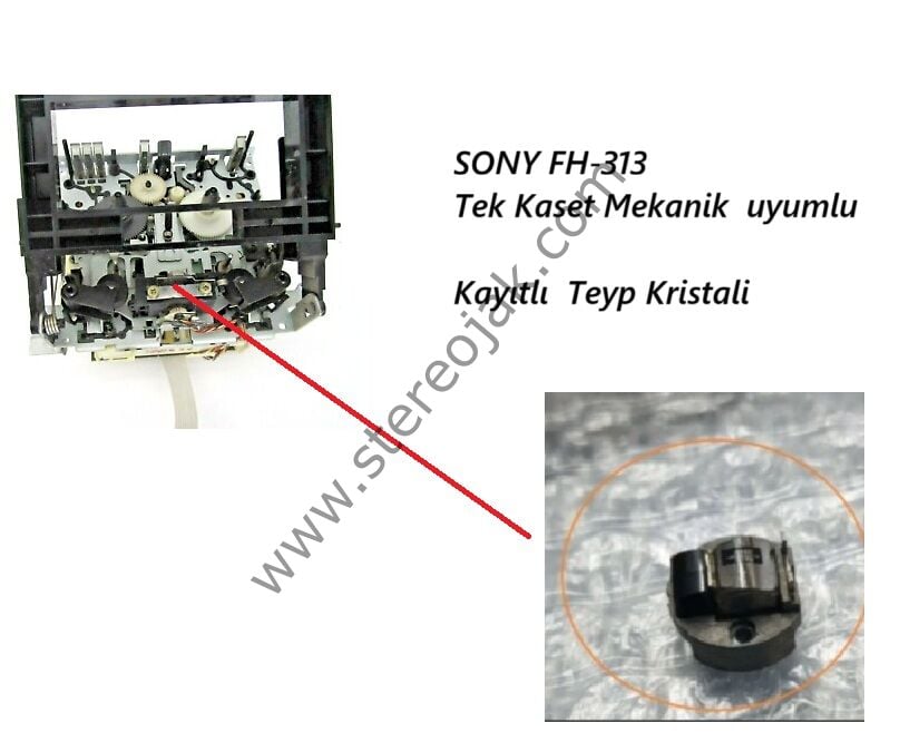 SONY FH-313   Tek Kaset Mekanik  uyumlu  Kayıtlı  Teyp Kristali
