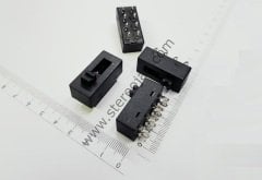 3 Konumlu , 8 Ayaklı Sürgülü Switch , Lehim Tipi Bacak , 8A 250VAC - 16A 125VAC , Amperli Kaliteli