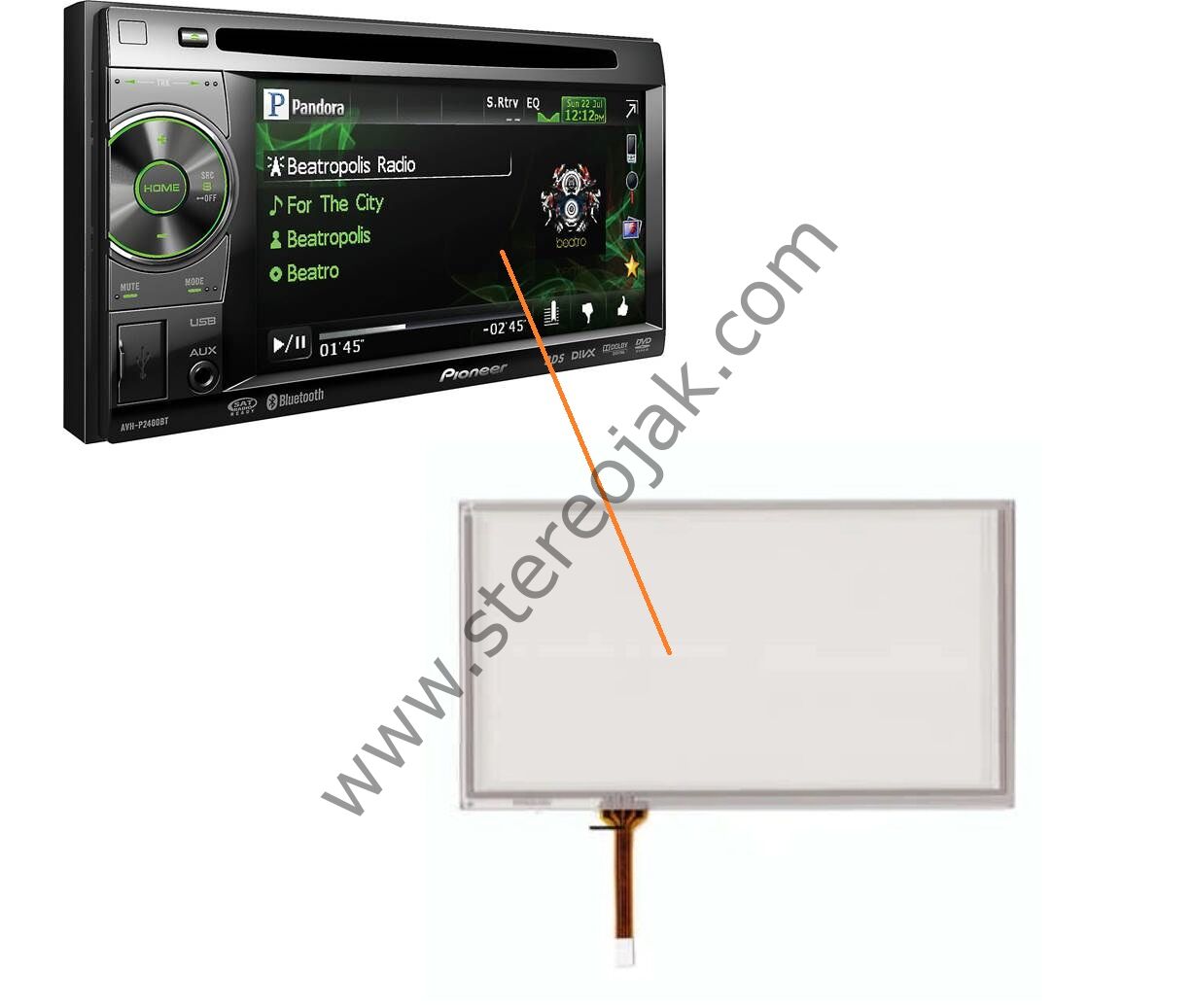 AVH-P2400BT   ve     AVH-2450BT    TOUCH PANEL   (   5.8'' Widescreen Touch   )