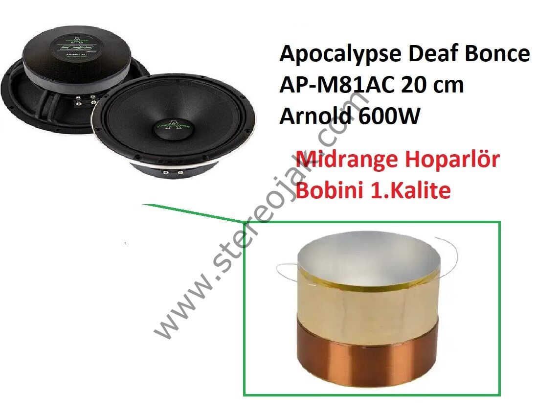 Apocalypse Deaf Bonce AP-M81AC 20 cm Arnold 600W , Hoparlör Bobini 1.Kalite