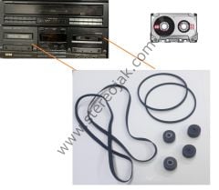 Hifi Kenwood Model RX-53  Müzik Seti   Çift Kaset Bölümü  Komple Lastik Seti  (  Kenwood Müzik Seti  RX- Serisi Kaset Bölümü  Lastik Takımı )