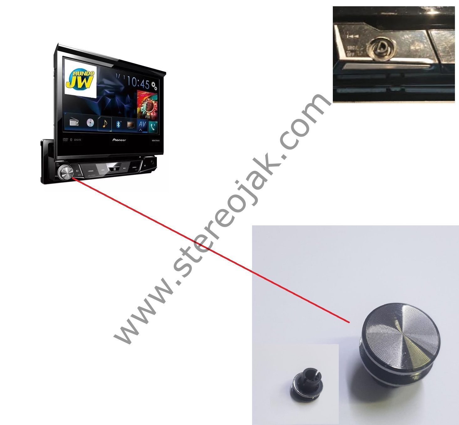Pioneer AVH-X7700BT         AVH-X7750BT    INDASH  TEYP  METALİK DÜĞME (  PIONEER INDASH  VOLUME DÜĞMESİ )