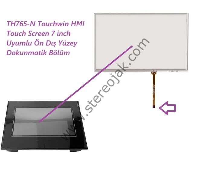 Model : TH765-N Touchwin HMI Touch Screen 7 inch  ( Type :  - NU )   Uyumlu Ön Dış Yüzey Dokunmatik Bölüm
