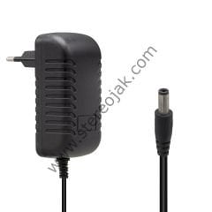 12 VOLT - 2 AMPER 5.5*2.5 MM UÇLU PLASTİK KASA PRİZ TİPİ ADAPTÖR