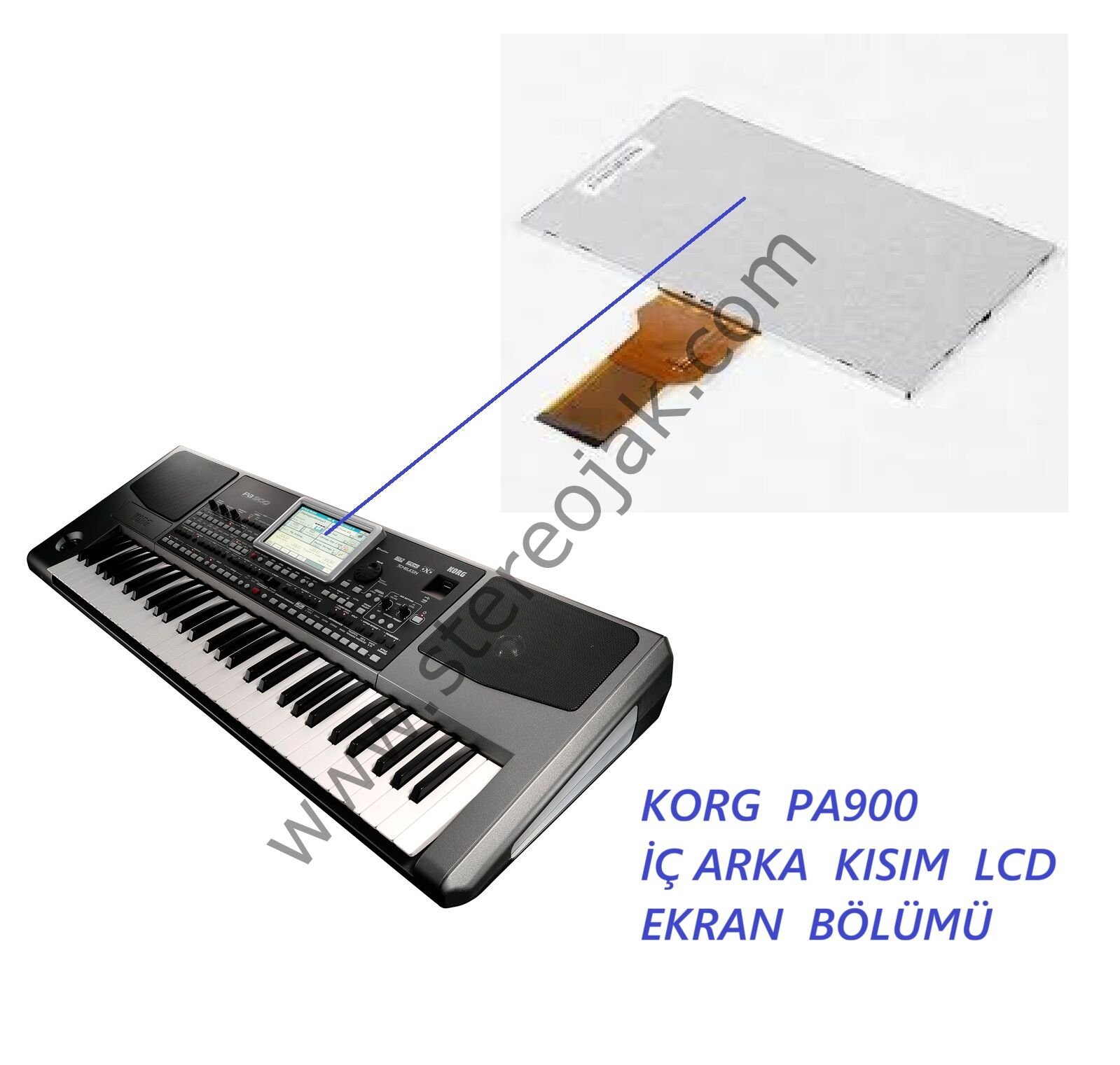 KORG PA900    İÇ ARKA KISIM LCD  EKRAN   BÖLÜLÜ     ( HS700V12B   V2   Nichia  )