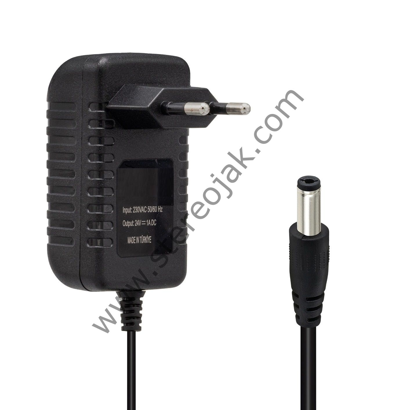 24 VOLT - 1 AMPER 5.5*2.5 UÇLU YERLİ ÜRETİM PLASTİK KASA PRİZ TİPİ ADAPTÖR