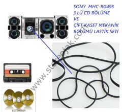 SONY  MHC-RG495    3 LÜ CD BÖLÜME  VE  ÇİFT KASET MEKANİK BÖLÜMÜ LASTİK SETİ