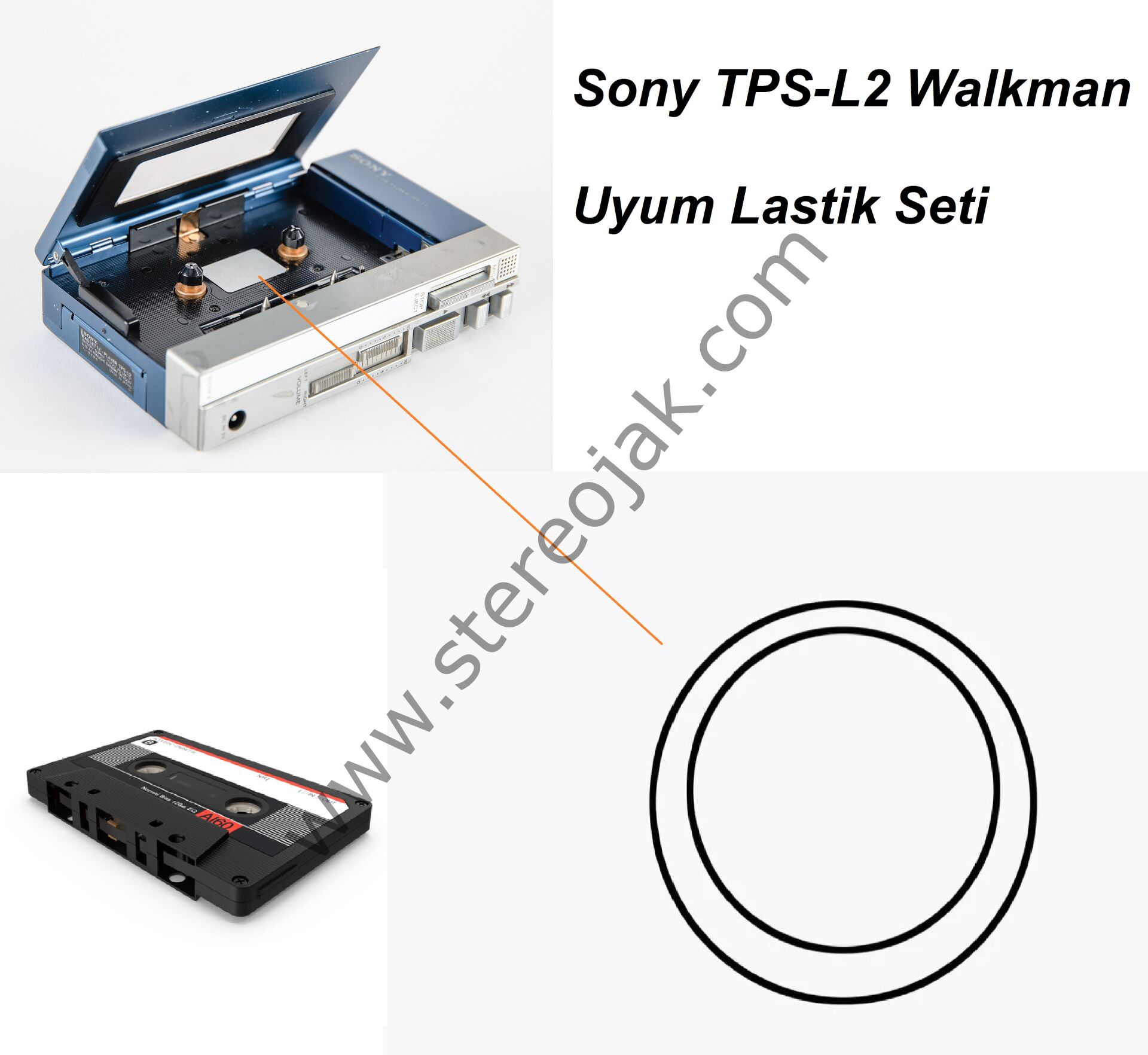 Sony TPS-L2   Vintage  Walkman   Lastik Seti