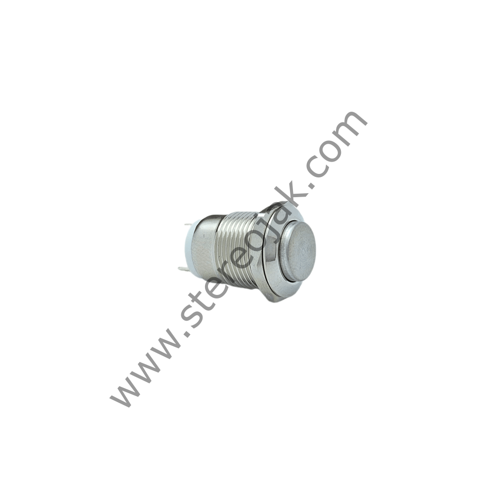 E12 12MM METAL IŞIKSIZ YAYLI BUTON - ÇIKIK KAFA - 1NO - IP67