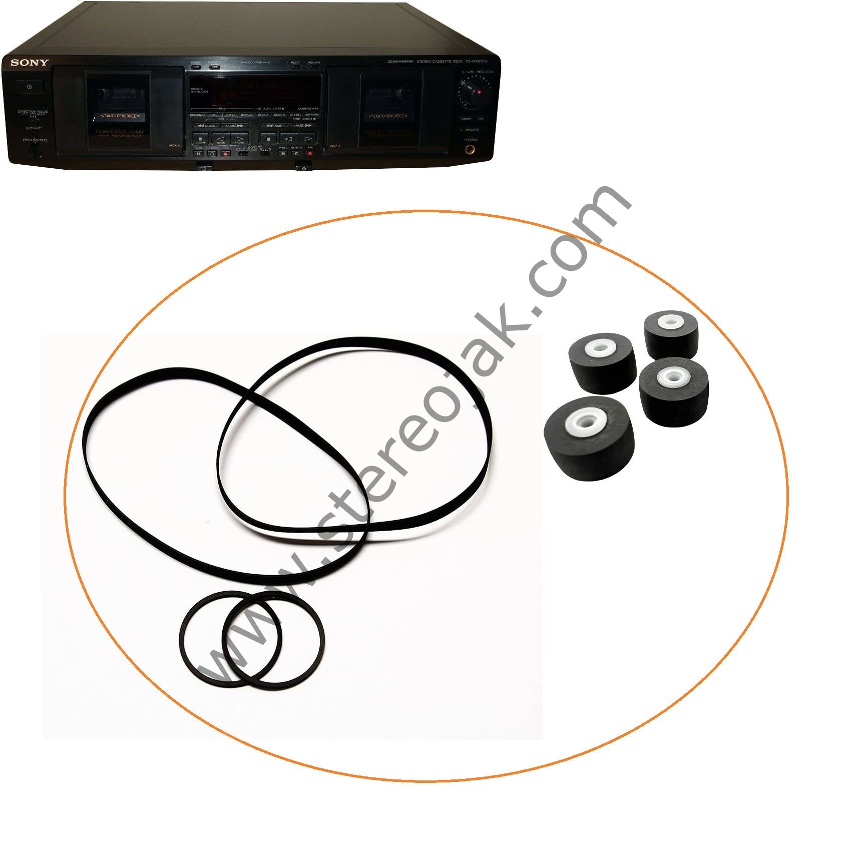 Sony TC-WE835S  Dek Teyp  Komple Lastik Seti