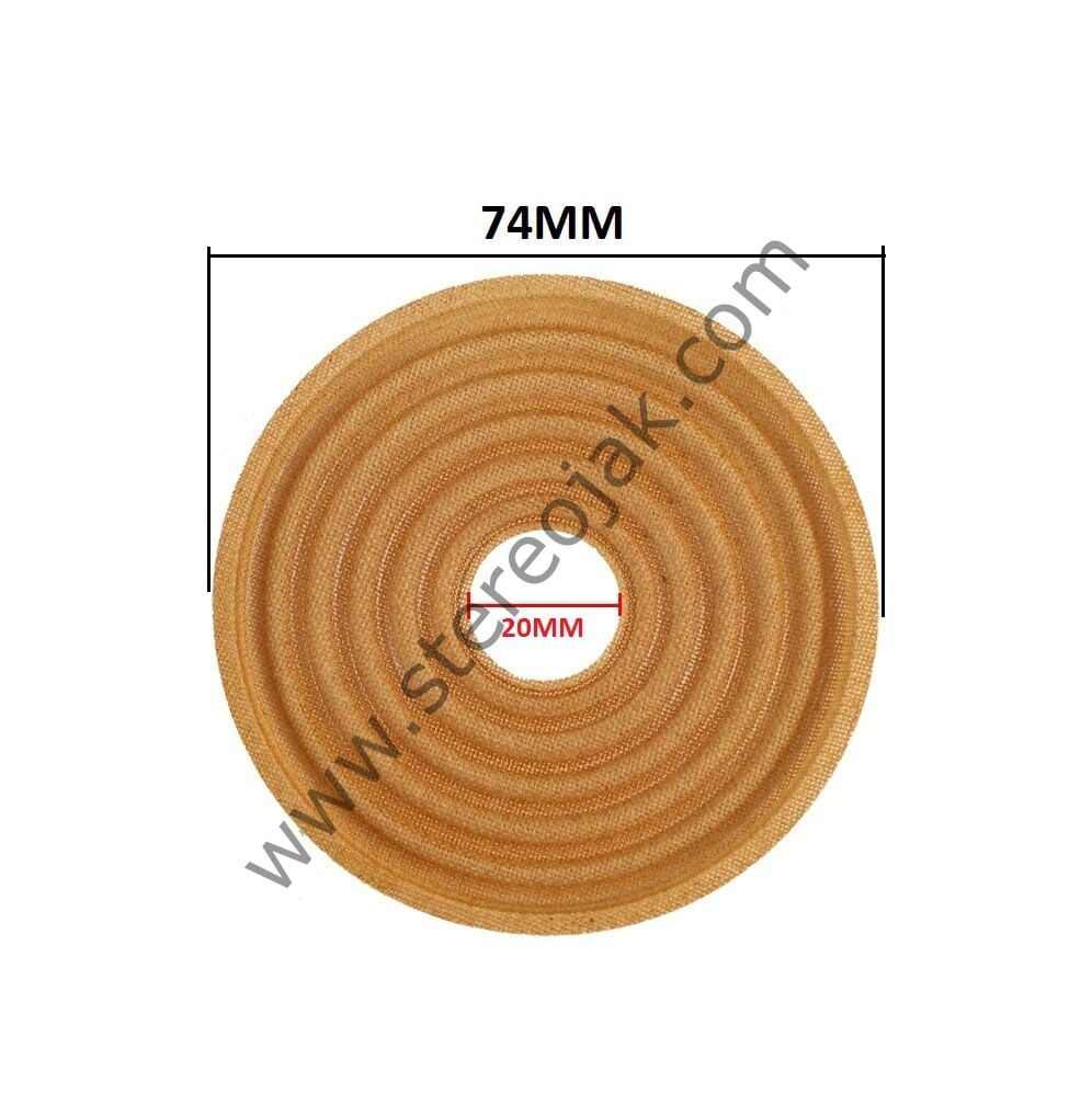 No:1 Sarı Düz Spider - ( Genişlik : 74mm - Bobin Çapı : 20 mm - Yükseklik : 3.8mm - ) , Hoparlör Spider , Hoparlör Diyafram , Hoparlör Kağıtı