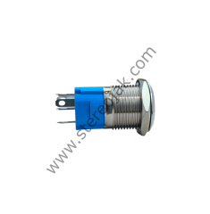 E34-1 16MM METAL BUTON YAYLI 12-24V KIRMIZI LED 1NO/1NC