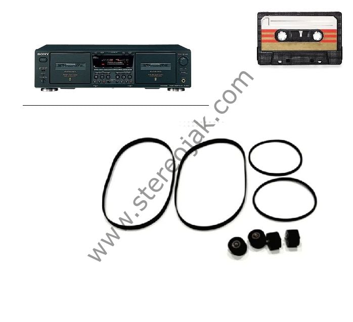 TC-WE675     SONY  DEK TEYP  KOMPLE LASTİK SETİ  ( 4 ADET  MEKANİK LASTİK - 4 ADET  PİNCH ROLLER )