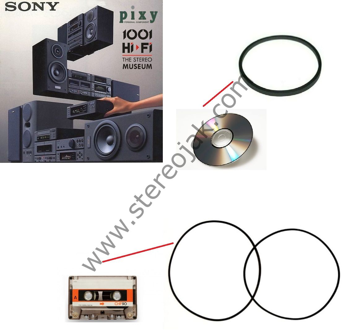 SONY MHC-P77  KASET  VE CD   BÖLÜMÜ MEKANİK LASTİK SETİ  (   SONY  PİXY  SERİSİ  STEREO  MÜZİK SETİ  )     (   TC-P77X     CDP-P77X   BELT KIT  )