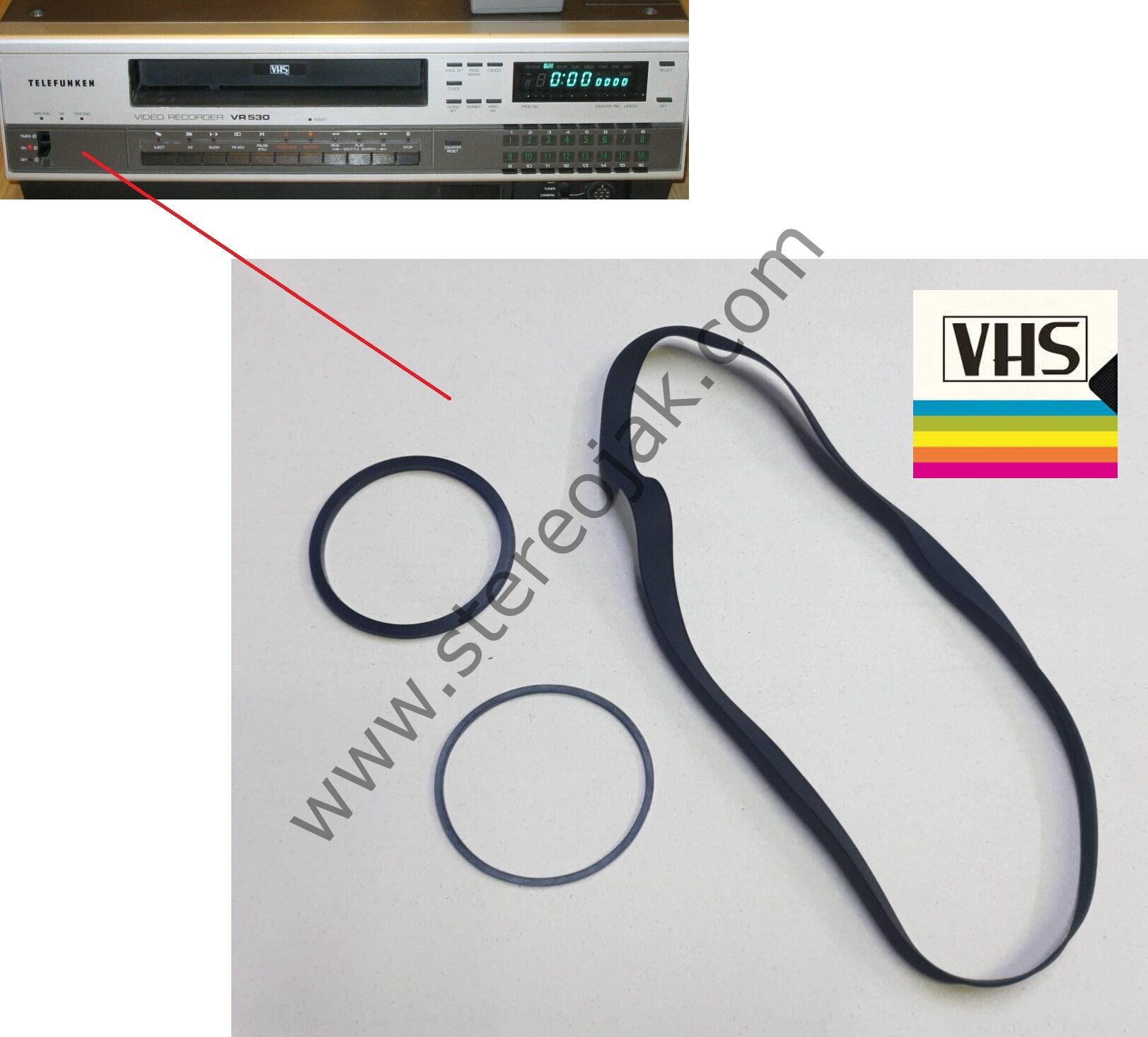 VHS Telefunken VR530   ( VHS  Video Lastik Seti )    3' LÜ  TAKIM