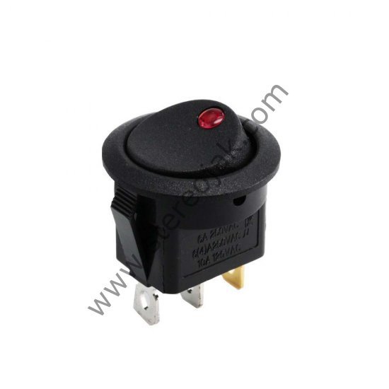 12V / 20A / DC - Anahtar 3 Bacak Kırmızı Nokta Işıklı - Kaliteli