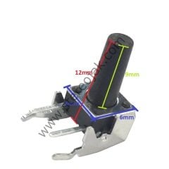 Şaseli Switch 9mm Buton Uzunluğu - Ceketli Siviç - 12x6x6 - Kılıflı Switch - 90 Derece Switch  2 Pin Switch - Kaliteli Siviç