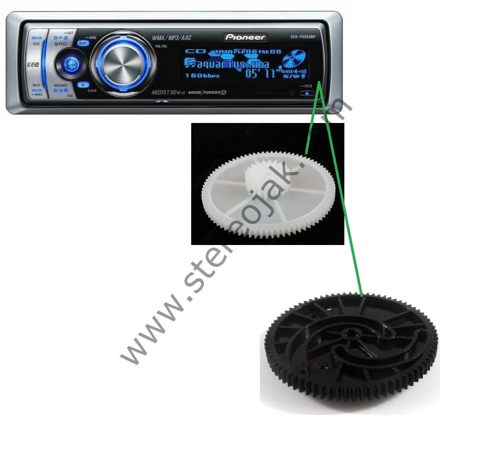 DEH-P6850MP   ( Siyah ve Beyaz  2li  Dişli Takımı  )   pioneer-deh-p6850     2-li-disli-seti