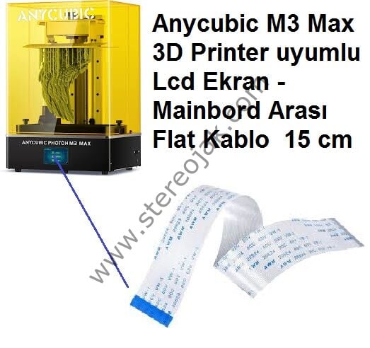 Anycubic M3 Max 3D Printer uyumlu  Lcd Ekran - Mainbord Arası Flat Kablo  15 cm