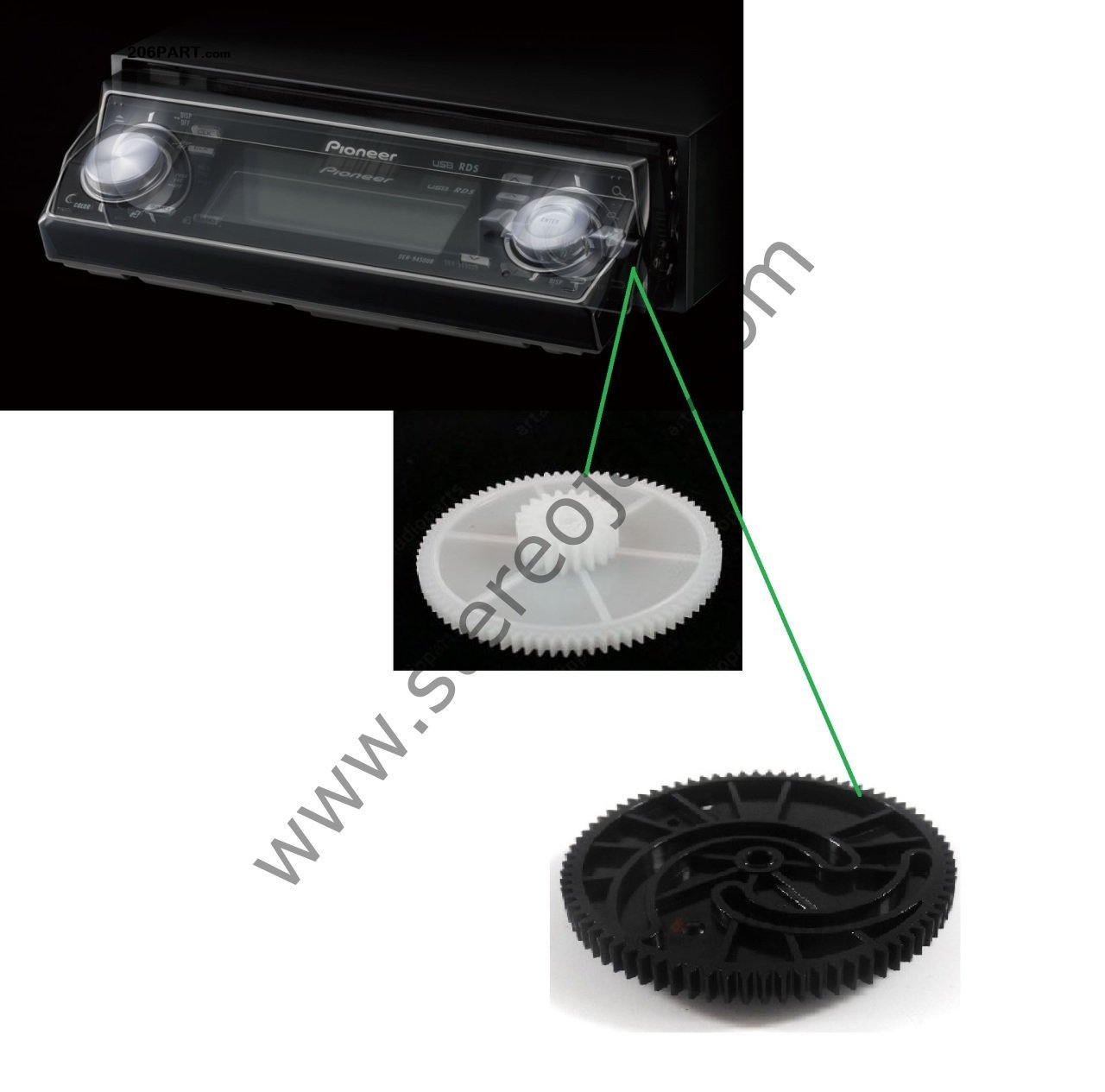 DEH-9450UB  Pioneer motorize kafa  2 li dişli seti grubu
