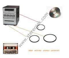 HCD-GP5  SONY MÜZİK SETİ  LASTİK VE  CD BÖLÜMÜ  LASTİK   ( 3 LÜ )