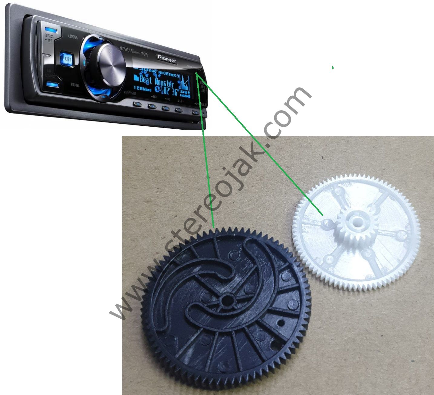DEH-P7950/7900       DEH-P7950UB  motorize kafa dişli seti      EKRAN KALDIRMA DİŞLİSİ