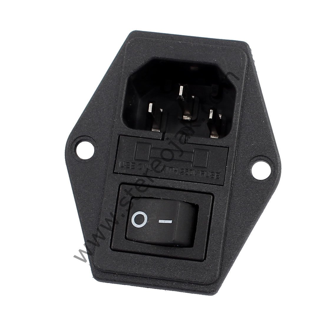 4 Pin Işıksız , Kulaklı , Anahtarlı , Sigortalı Power Jak Soket Yuvası ( 1.Sınıf Kalite )