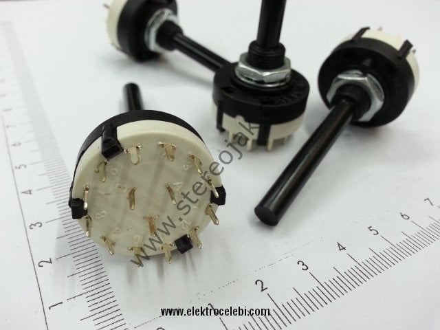 Orta bacak  3 lu Komütatör , Uzun Ömürlü , Rotary Switch 4 kontaklı , Komitatör , Ayarlanabilir Potans Anahtar , Çevirmeli Kademe Potansı