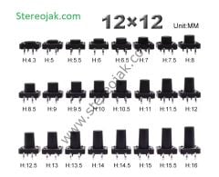 12X12 Tact Switch , Kare Siviç  4 Pin ( Uzunluk Seçiniz )