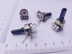 ( B10K ) Potansiyometre , 3 Bacak , Yükseklik 25mm , Genişlik 12mm  , Yarım Ay , Civatasız