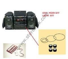MHC-881 SONY MÜZİK SETİ    ( HCD-881  )    KASET   BÖLÜMÜ  KOMLE  LASTİK SETİ   ( KAYIŞ VE BASKI LASTİKLERİ )