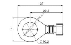 DF-10/10 , 10.2MM , Yuvarlak Terminal Topraklama Kablo Papuç , 1.Kalite ( Adet Seçiniz )