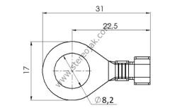 DF-10 , 8.2MM , Yuvarlak Terminal Topraklama Kablo Papuç , 1.Kalite ( Adet Seçiniz )
