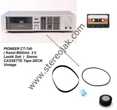 PIONEER CT-740  ( Kaset Bölümü  2 li  Lastik Seti  )  Stereo CASSETTE Tape DECK Vintage