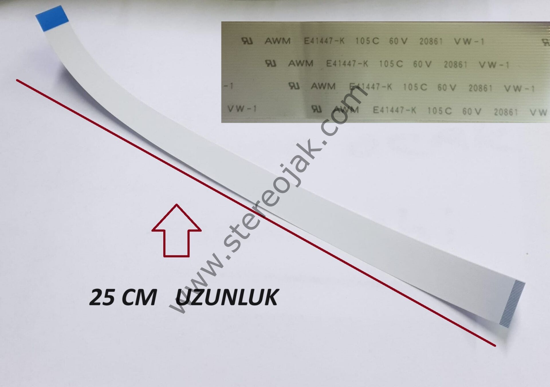 AWM  E41447-K  105C   60V  20861  VW-1     (  25 CM   )     33 LÜ  FLAT   KABLO