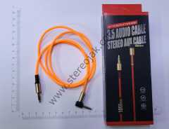 3.5mm - 3.5mm Stereo Jak , L Stereojak - Dik Stereojak , 100mm , 90 Dereceye 180 Derece Kablo Kaliteli Kablo