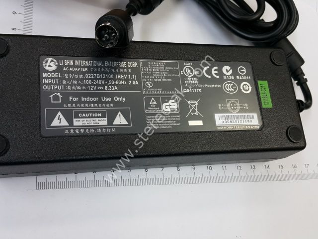 LI SHIN INTERNATIONAL ENTERPRISE CORP. AC ADAPTER   12V 8.33AMPER  4 UCLU