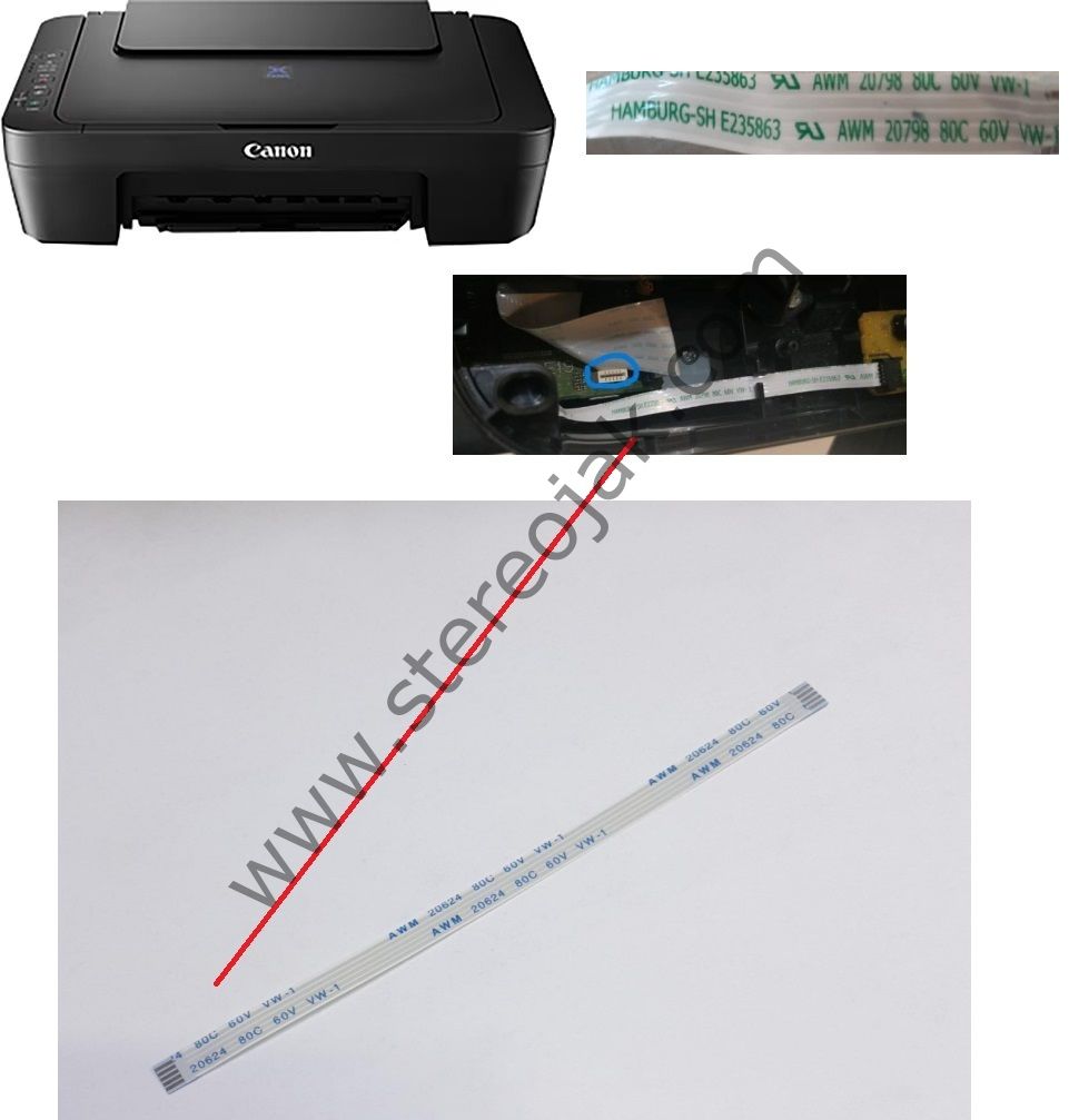 Canon PIXMA E414    Printer Kablo   ( HAMBURG-SH E235863   AWM 20798 80C 60V VW-1   )